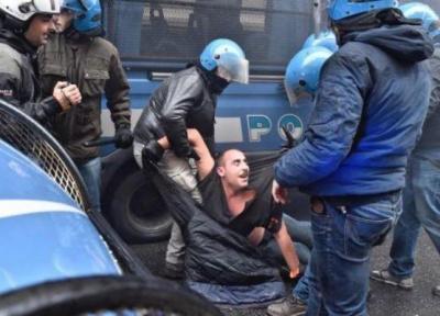 پلیس ایتالیا تظاهرات ضد دولتی فلورانس را به خشونت کشید
