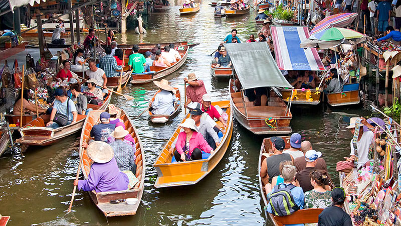 floating market bangkok برترین جاذبه های بانکوک